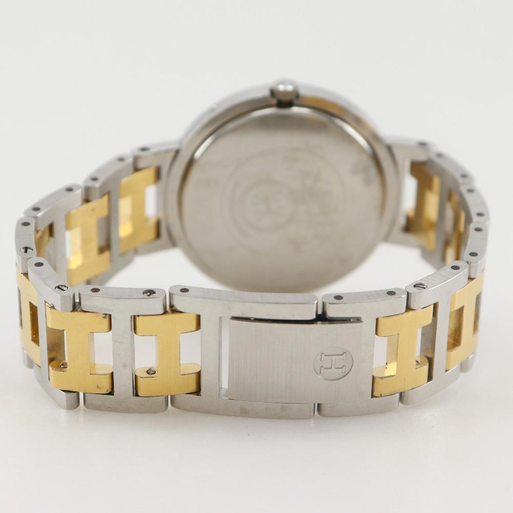 Hermes Clipper Watches whiteDial Stainless Steel/Plated Gold Quartz Analog Display Unisex Used