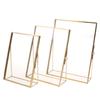 Cadre Photo Rectangle en Laiton Antique Doré Simple Verre Transparent Cadeaux pour la Maison Décoration Fête de Mariage