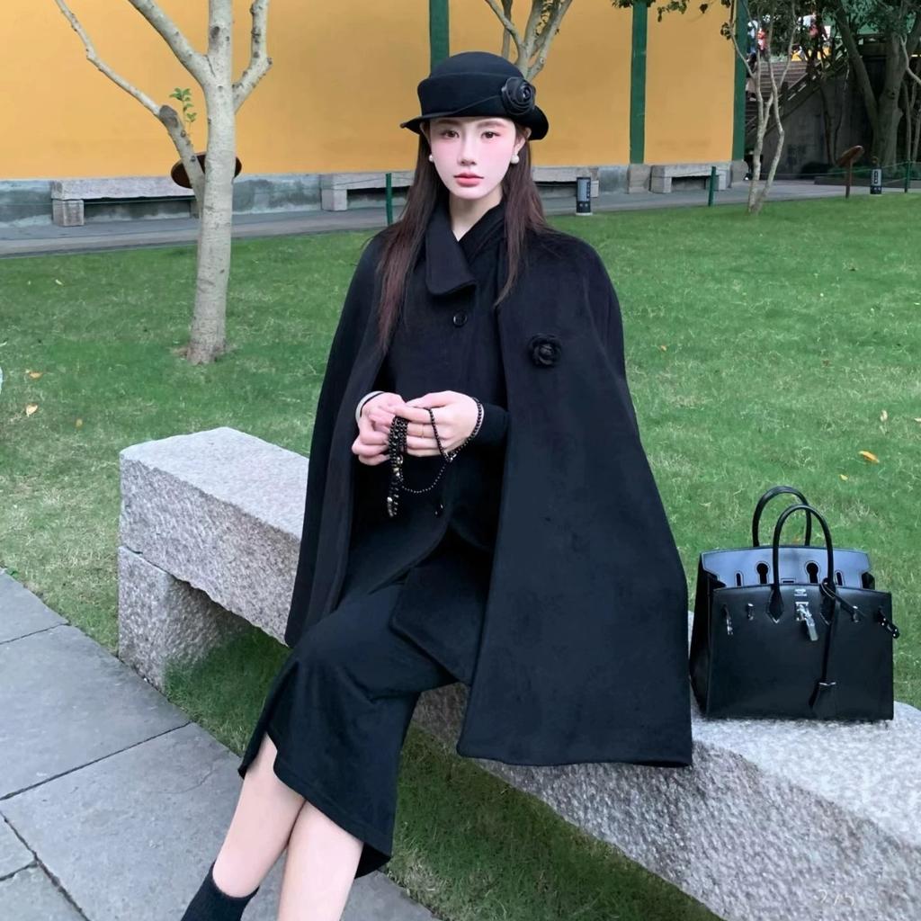 French Retro Roses Girl Autumn and Winter Hepburn Style Wool Curly Top Hat Elegant Socialite Hat