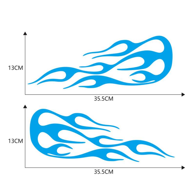 2pcs Flame Style Motorcycle Gas Tank Stickers Car Body Decals Universal Decoration D-1219