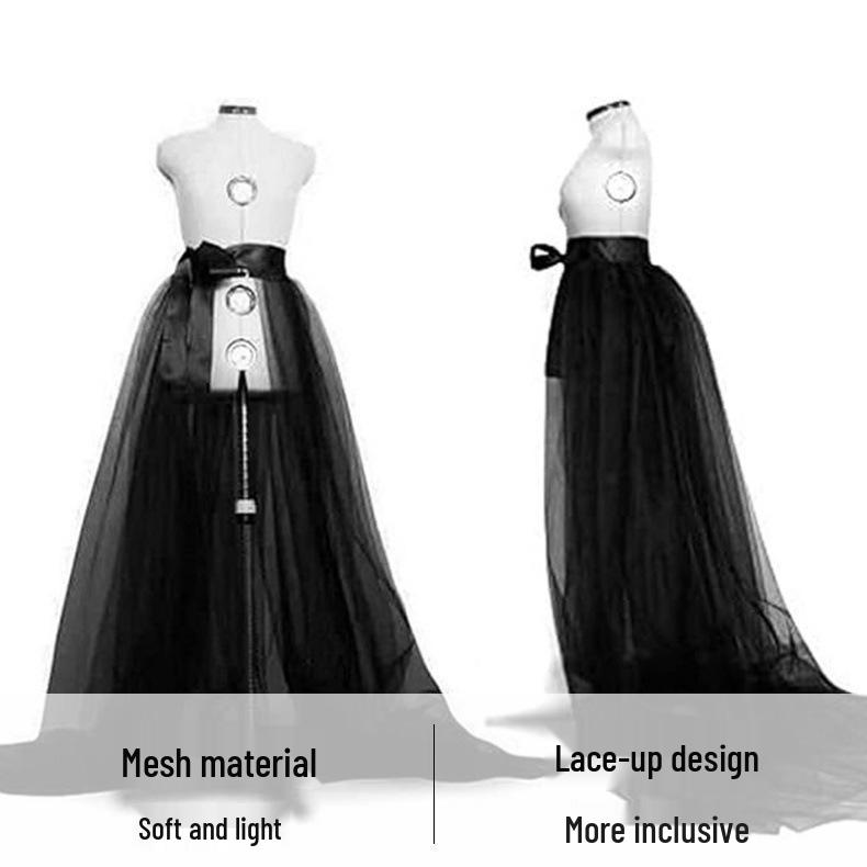 Black Tulle See-Through Midi Skirt Evening Dress - Vintage Prom and Party Attire