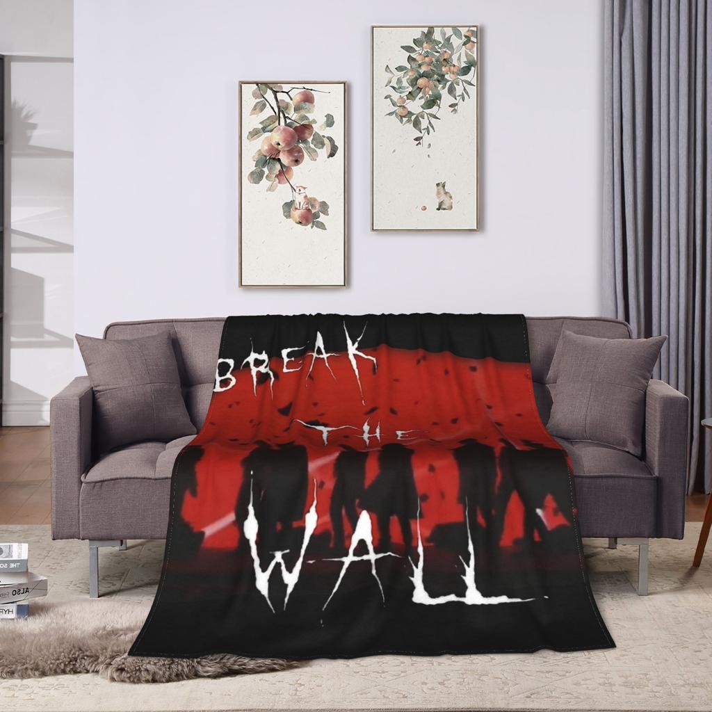 Korean Kpop Ateez MINGI Blanket Flannel Printed  Breathable Super Warm Throw Blankets for Home Travel Bedding Throws