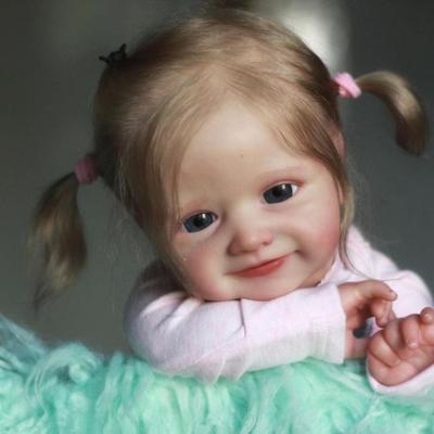 BZDOLL Handmade Soft Vinyl Reborn Baby 50cm 20 Inch Doll 3D Skin with Visible Veins for Girl Cloth Body Smiling Art Bebe