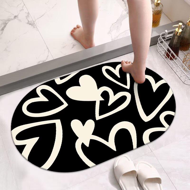 Diatom mud floor mat bathroom bathroom bathroom toilet door water absorption quick drying non-slip foot mat home carpet