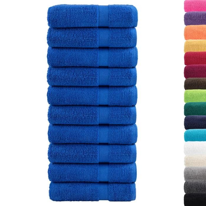 VidaXL Essuie-mains de Qualité Supérieure 10 pcs, Serviettes de Bain, Serviettes à Main, Débarbouillettes de Salle de Bain, 137187