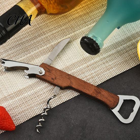 Beverage Opener for Beer 3-in-1 Wine And Corkscrew Bottle Opener, Compact Manual Wedding Gifts Groomsmen Tool, Multifunctional Home Kitchen Bar Travel