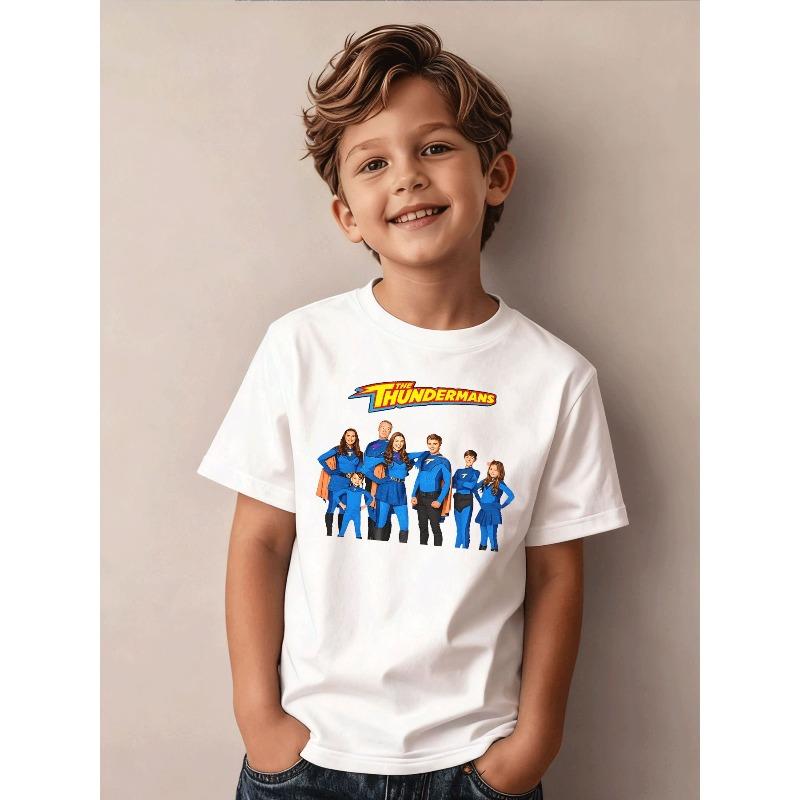 Boys Cartoon Printed Casual Tee 110 белый