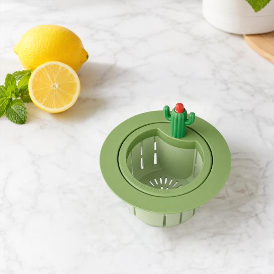 Yousheng Drain Basket, Cactus Shape Sink Strainer, Removable with Quick Draining Anti-Clog Design, Durable Plastic Kitchen Tool