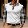 Fashion Men's Long Sleeve Polo Shirt Home Casual Comfortable Long Sleeve Button Down Top