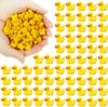 100/200 stk Harpiks Mini Duck Miniatyrfigurer Ornamenter Dekor Gul Dyrehage Håndverk Tiny Duck Landskap Planter Fe