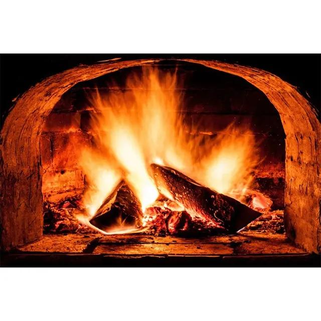 Рождественский фон для фотосъемки с камином, винтажная арка, кирпичная печь, пламя, украшение для дома, вечеринки, студийный фотофон 150X130cm