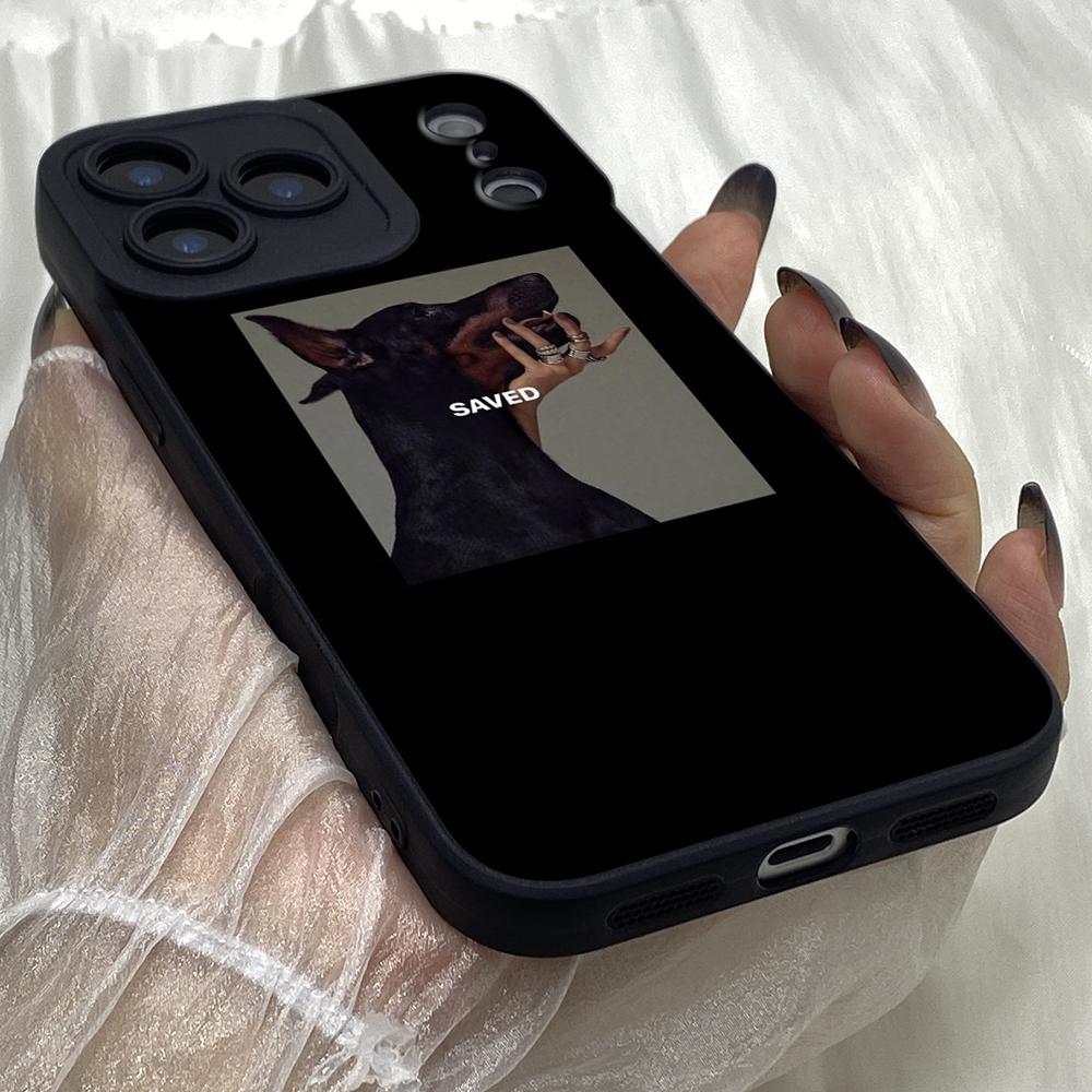 M417 Art Doberman Animal Design Angel Eyes Soft Phone Cases for iPhone Samsung Galaxy Xiaomi Rdemi Huawei Honor Infinix Realme OPPO All Model TPU Case