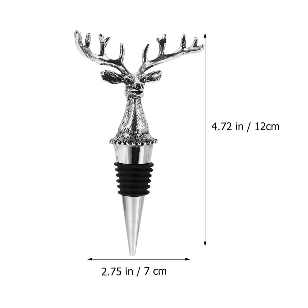 Flaschenverschluss Elchkopf Stopfen Niedliche Feiertagsstopper für Glasflaschen Modischer Lustiger Silberner Kapselheber