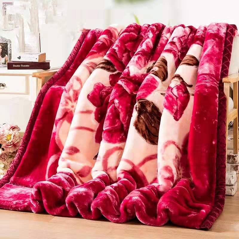 G5Z Double Layer Thickened Raschel Blanket - Cozy Autumn/Winter Quilt for Couples or Wedding Cover