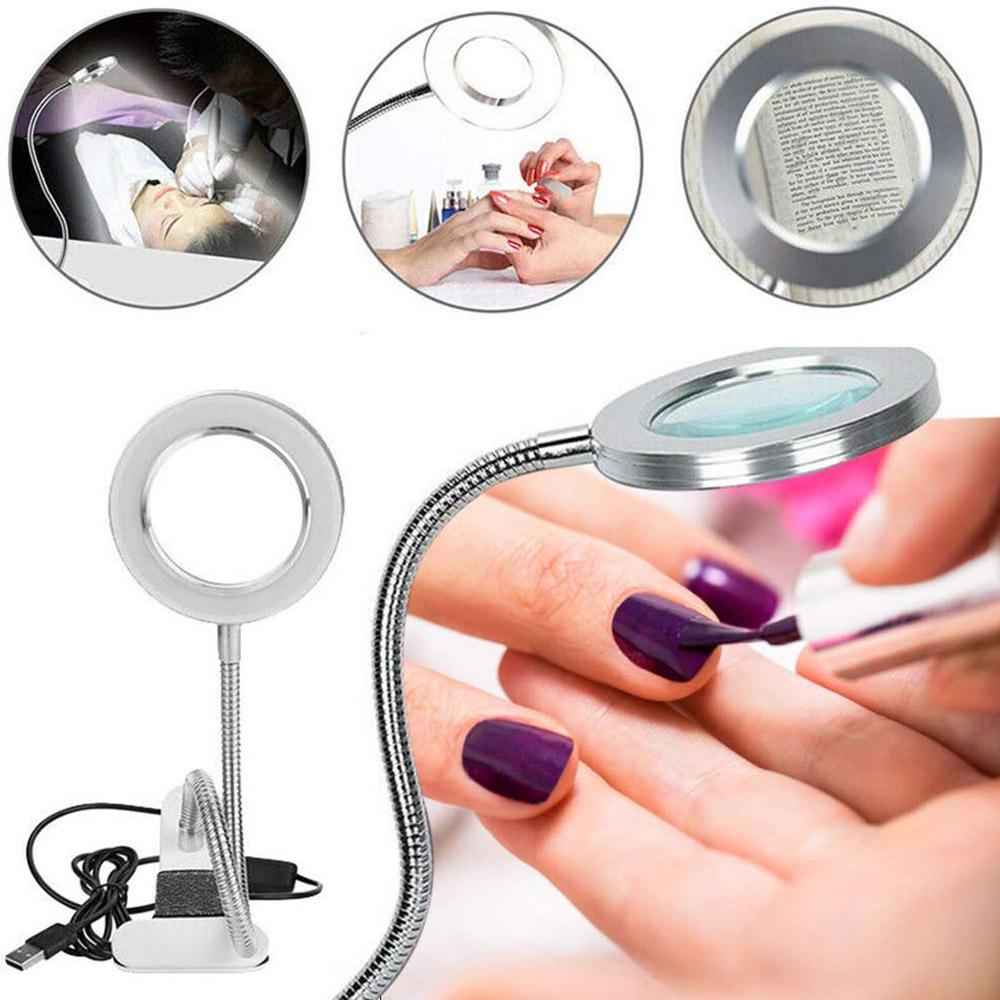 LED Desk Lamp Clip On Light Magnifying Glass Clamp Lamp Eye Protection Table Lamp For Reading Tattoo Computers And Makeup Light