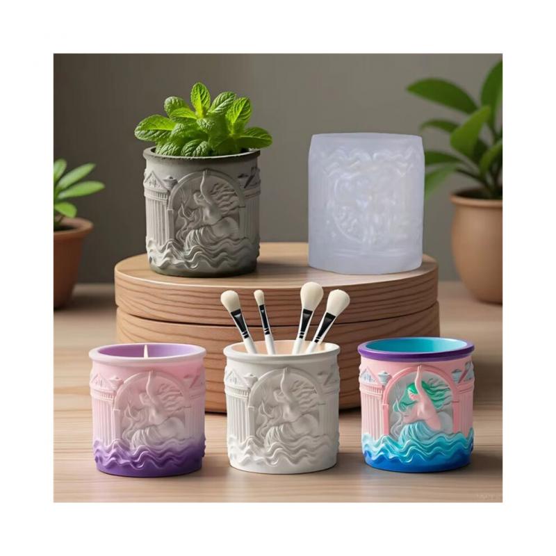 DIY Epoxidharz-Kerzenbecher, Vase, Aufbewahrung, Silikonform, die Geburt der Kreativen , Gipsbecher-Herstellungsform