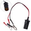 12V Battery Terminal Clip-On Cigar Cigarette Lighter Power Socket Adapter Plug
