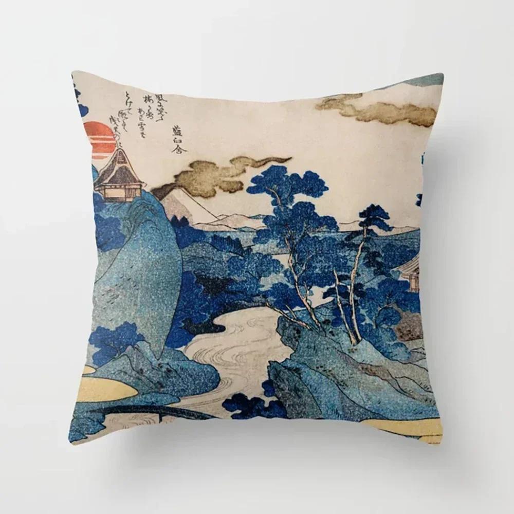 45X45Cm Beautiful Scenery Pillow Case For Sofa Soft Throw Cushion Cover Decor Vintage Landscape Painting Pillowcase