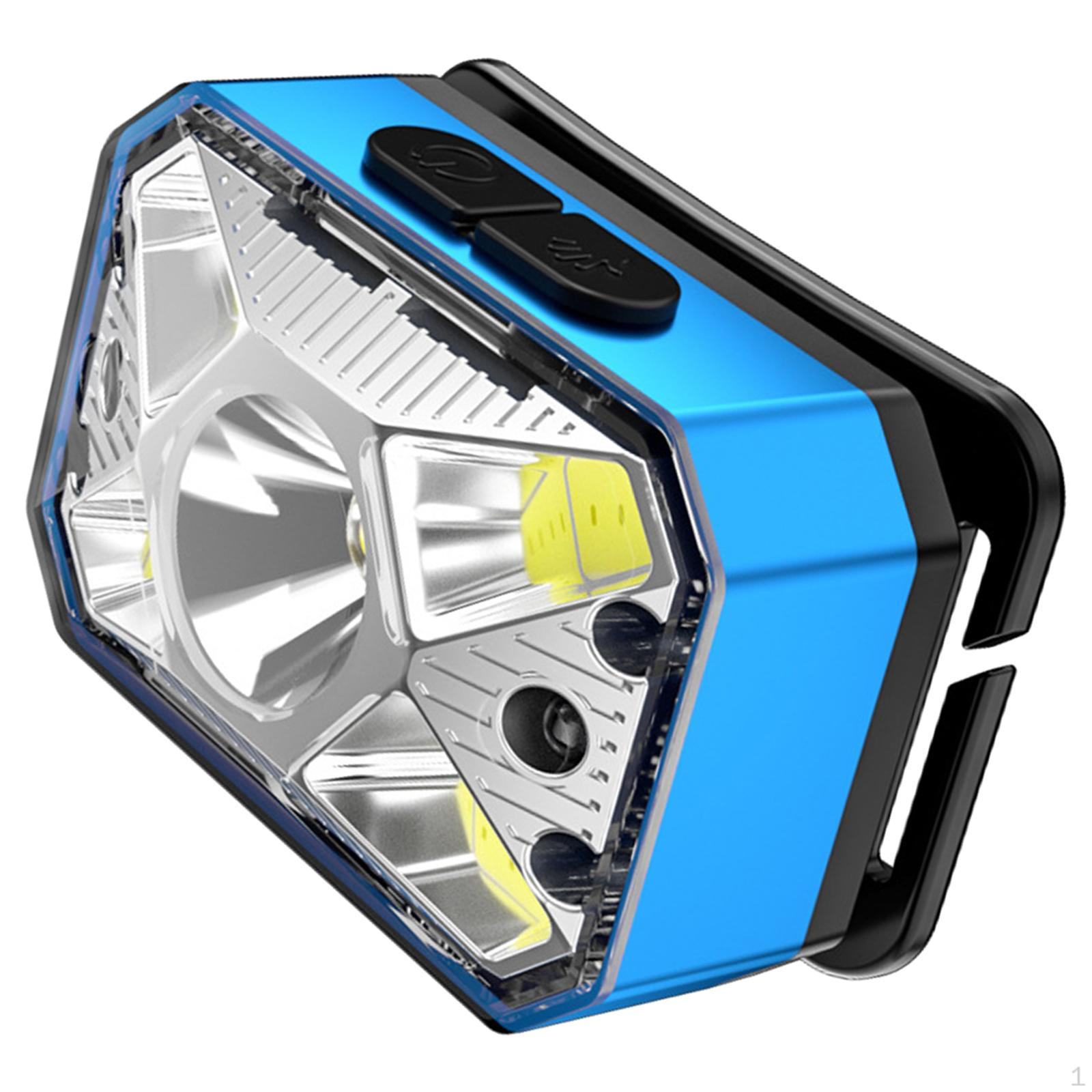 

Фонарик со светодиодным портом, перезаряжаемая фара, водонепроницаемая для наружного кемпинга, бега, езды на велосипеде, рыбалки синий