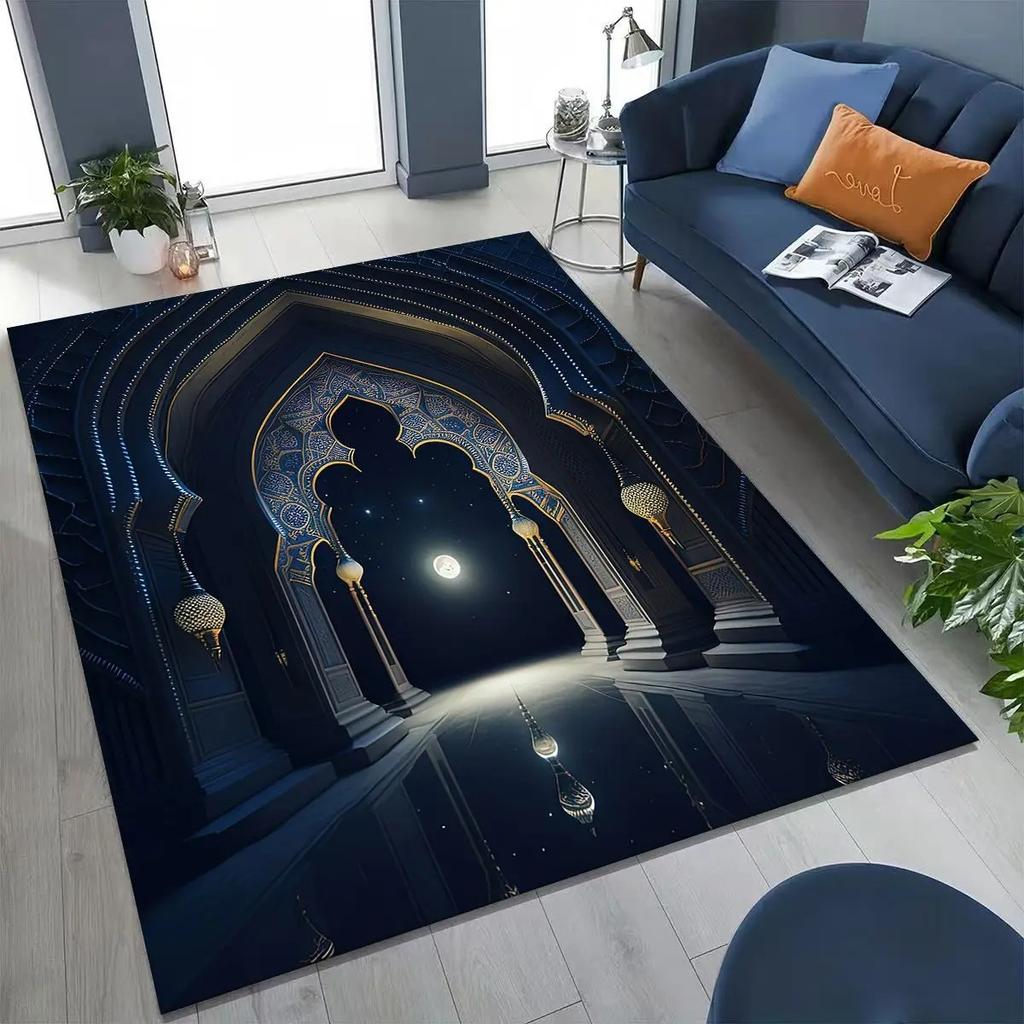 Moschee Islam Gebet Muslimische Kalligraphie Teppich für Schlafzimmer Wohnzimmer Sofa Zuhause Fußmatte Dekor Wohnzimmerdekoration Heimteppiche