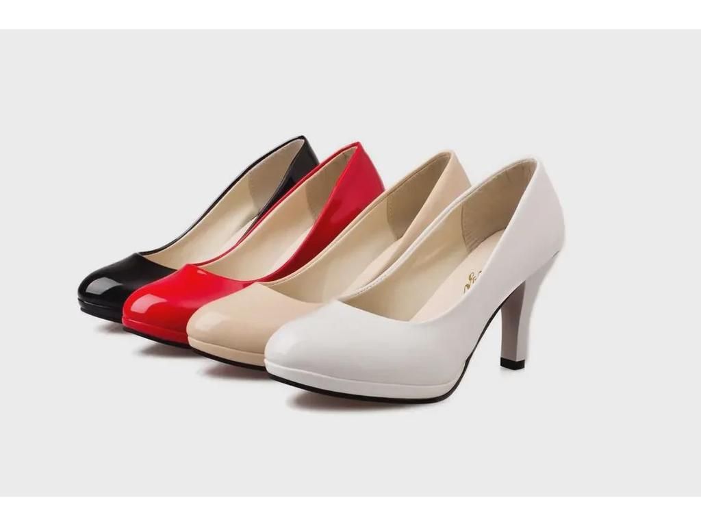 Koreańskie zamszowe buty na wysokim obcasie z okrągłym noskiem, profesjonalne damskie