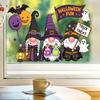 Static Glass Sticker, No Residue Reusable Window Clings, Festive Glass Decal with Halloween Dwarf Wizards Black Cats Ghosts Skeletons Pattern