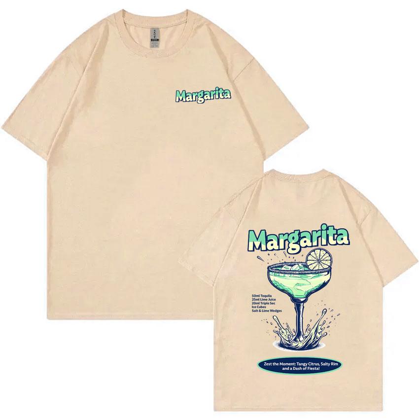 Lustiges Margarita Cocktail Print T-Shirt Herren Damen Mode Lässig Reine Baumwolle T-Shirts Sommer Unisex Vintage Übergroß Streetwear
