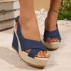 Comfort Platform Wedge Heel Sandals Women Summer  Sexy Cross Strap Peep Toe Back Strap Sandals Woman's Thick Bottom Shoes