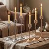 Romantic Rhinestone Candle Holder Vintage Metal Candelabra Ornament Wedding Banquet