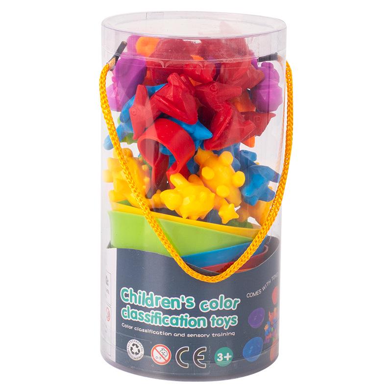 Children's Rainbow Counting Sorting Cups - Soft Rubber Early Education Puzzle Toy