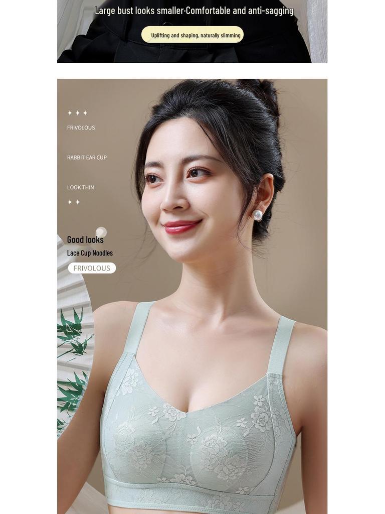 Seamless Sports Bra for Women: Large Bust Minimizer, Thin, Anti-Sagging, Lifting, Wire-Free, with Side Support for Summer.