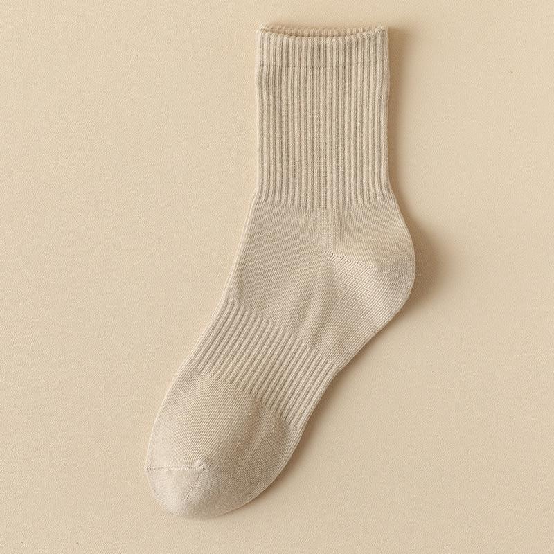 Men s White Mid-Calf Breathable Sweat-Wicking Socks & Women s Long Versatile Sports Socks Unisex (37-43) хаки