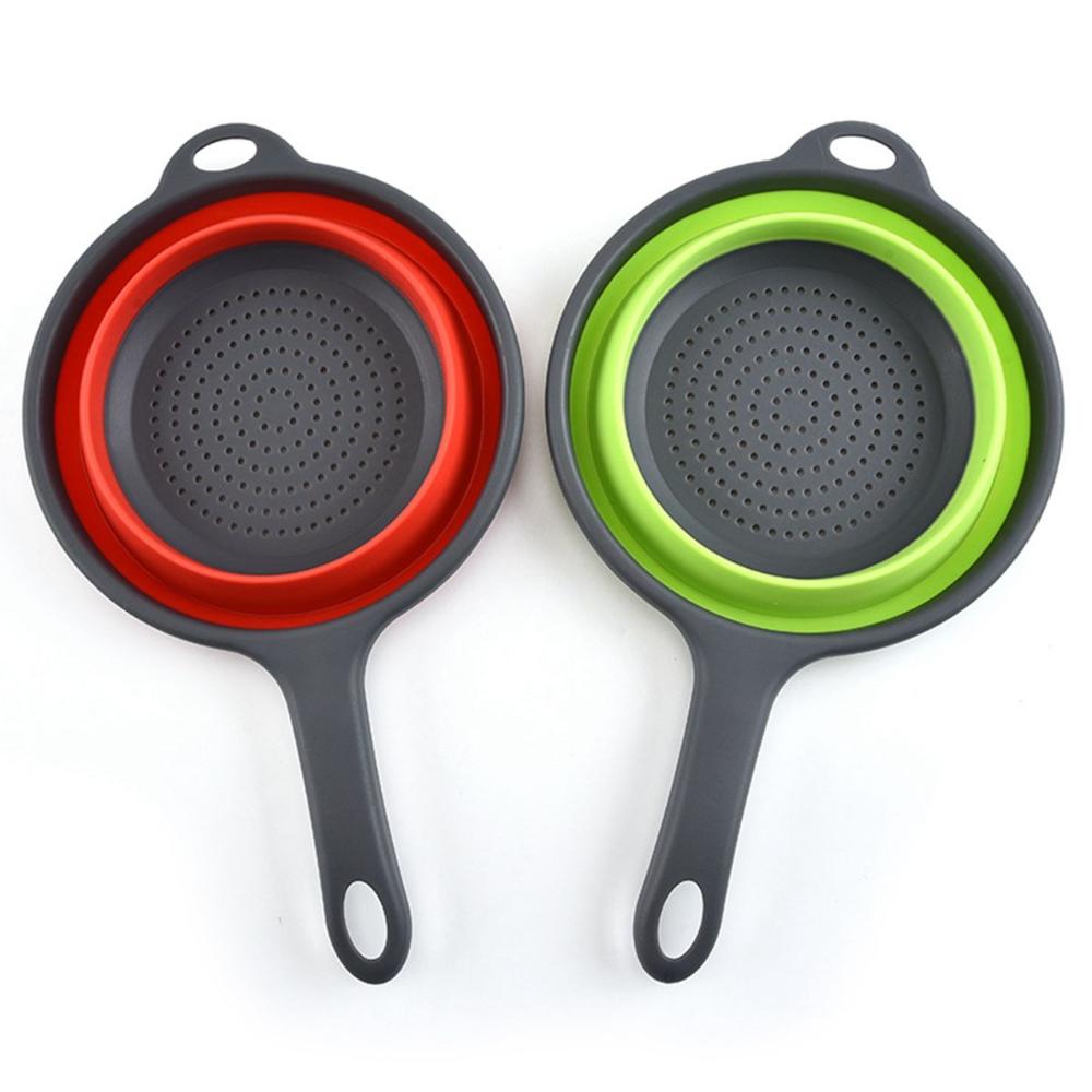 Fruit Silicone Foldable Collapsible Washing Draining Basket Drainer Strainer Colander Dish