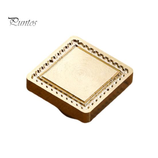 Stationery Accessory Minimalist Frame Wax Seal Stamp Head, Solid Brass Engraved Sealing Journal Decoration Replacement Heads for Envelope Gift