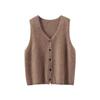 Women's 100% Cashmere Brushed V-Neck Vest Top - Autumn/Winter Layering Essential