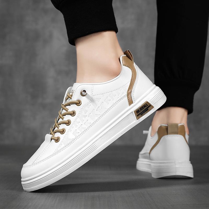 Men's Leather Casual Shoes High Quality Mens Designer Sneakers Outdoor Breathable Non-slip All-match Flat Shoes Tenis Masculino