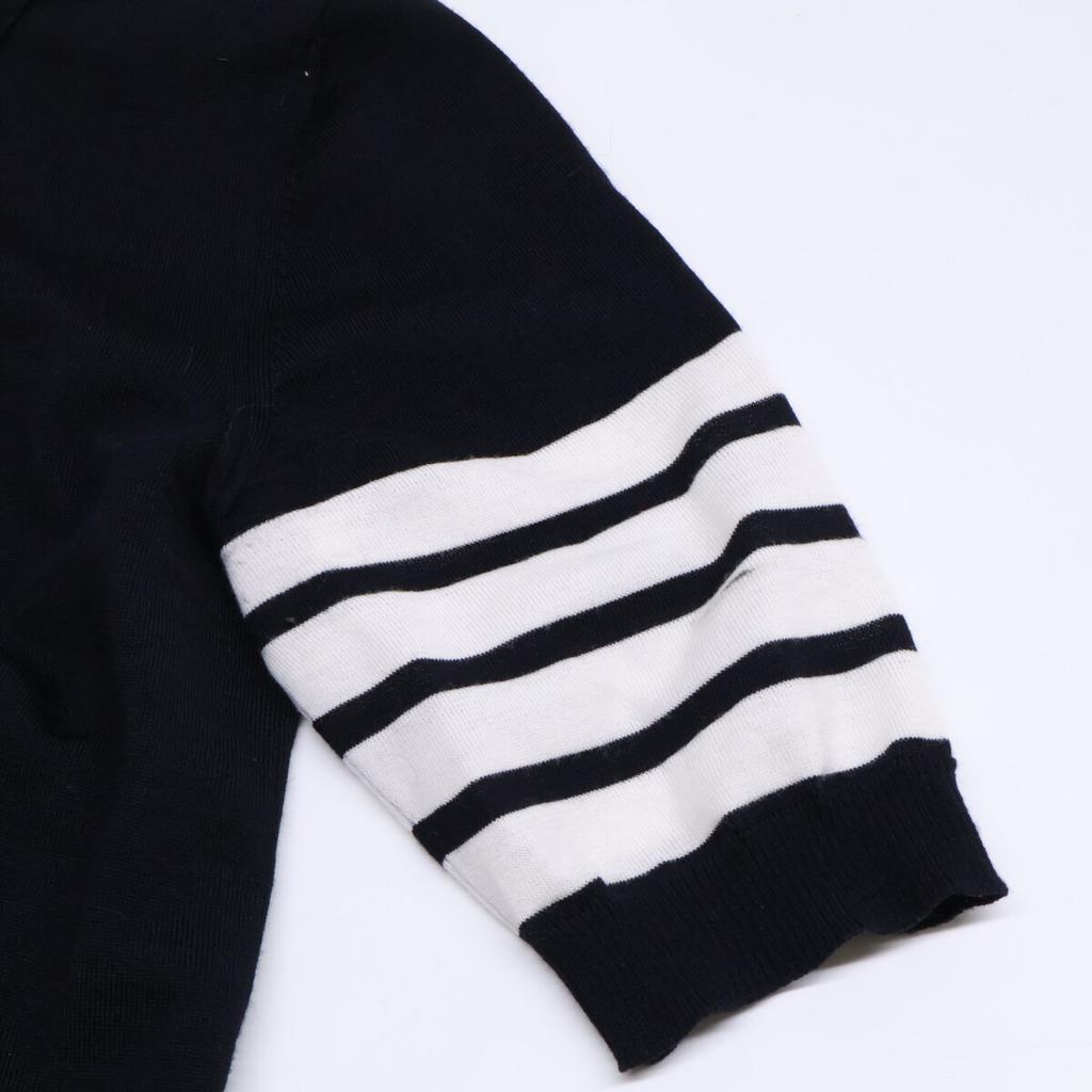 THOM BROWNE Domestically Licensed FKC334A-Y1014-415 4-Bar Wool Knit Polo Shirt tops 36 blackUsed