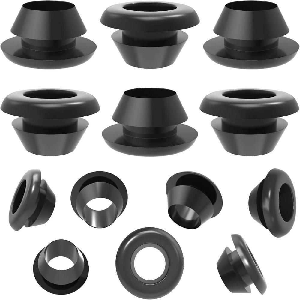 Black Cable Hole Plugs Rubber Grommet Assortment Kit Ring  Electrical Wiring