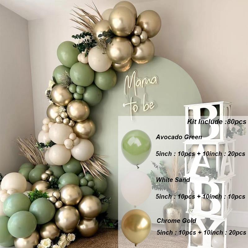 Beige Green Balloon Garland Arch Kit Baby Shower Boy Girl Birthday Party Decoration Wedding Engagement Green Balloon Set Baptism Christening