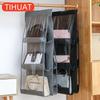 6 Pocket Hanging Bag Clear Storage Bag Transparent Home Wardrobe Organizer Shoe Bag with Hanger