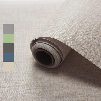 Papel de Parede Autocolante de Palha de Grama Papel de Parede Autocolante de Linho Papel de Contato Impermeável Removível para Armários Bancadas