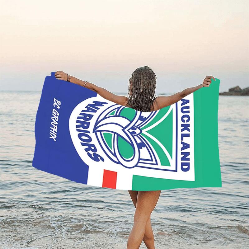 1pc Football Team (10) Beach Towel, Beach and Seaside Swimming Pool Equipment, Fashion Pattern, Rectangular, Travel Essentials