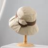 Japanese-Style Solid Color Ladies Sun Hat Sun Protection Thin Style Dome Fisherman Hat Bucket Hat Summer Season