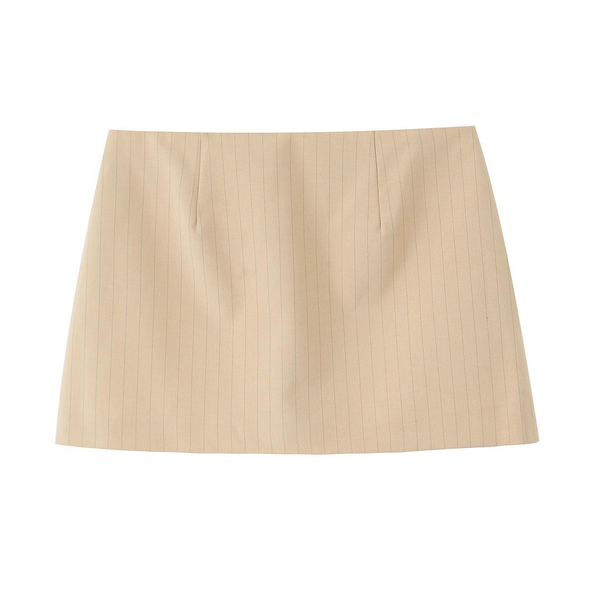 

Весна 2025 Женский Европейско-Американский Плиссированный Полосатый Топ, Юбка и Брюки Комплект Small