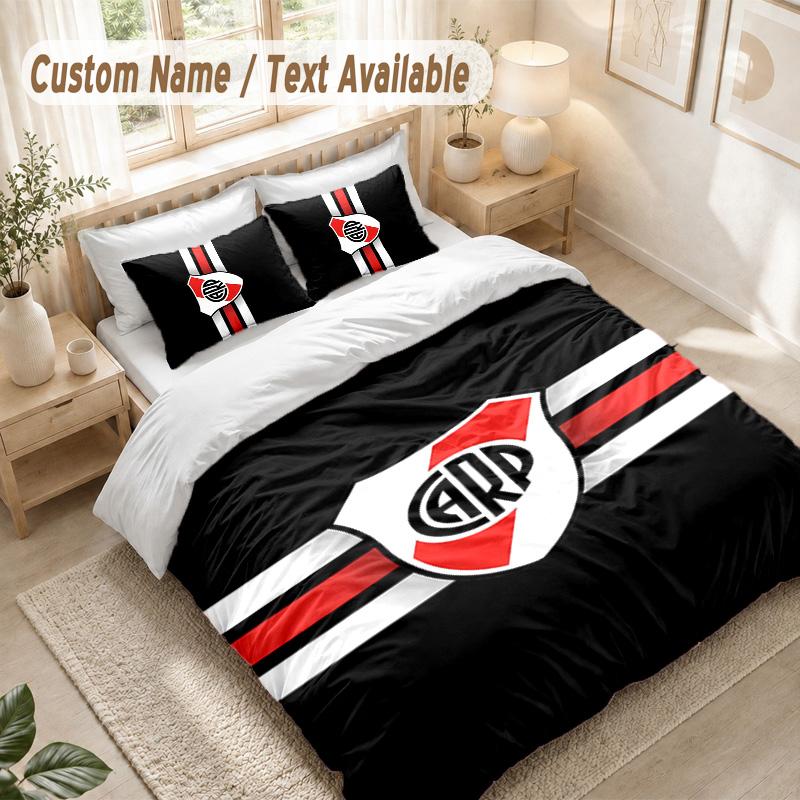 River Plate Bedding Set, 1 Duvet Cover & 2 Pillowcases Soft Comfortable Bedroom Home Textile Decor
