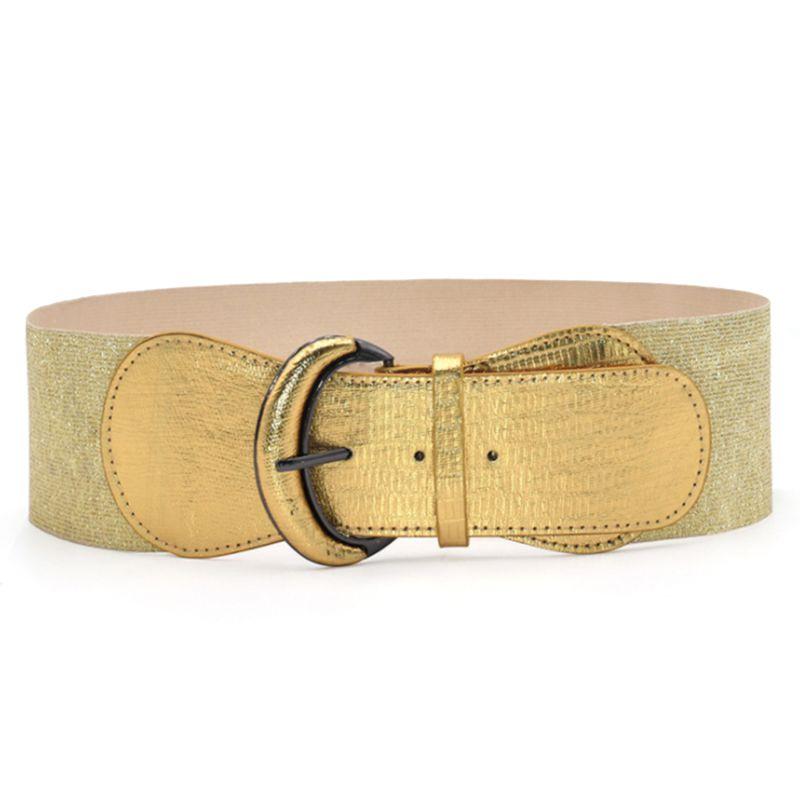 Retro Style Leather Elastic Wide Belt For Women's Clothing Accessories