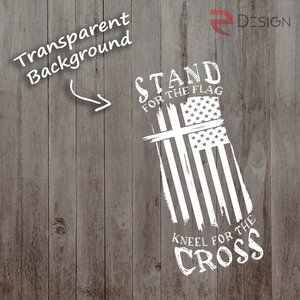 eDesign Stand for The Flag Kneel for The Cross Sticker Decal Vinyl - 5 Inches - Premium Vinyl Sticker for Cars Trucks Laptops and More - Weatherproof