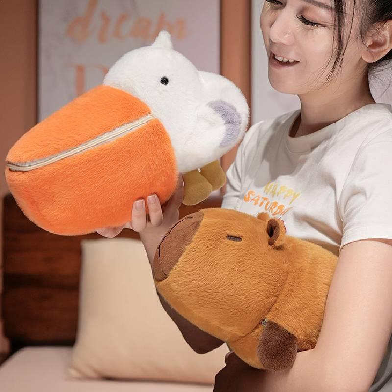 Capybara Plush Pelecanus Toy Transformation Flip Doll Decoration Gift Animal