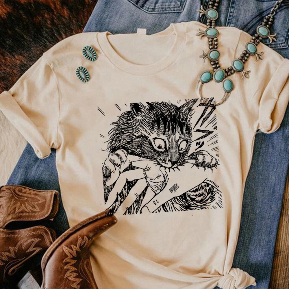 

Junji Ito top tees girl Classic Women Comfortable kawaii aesthetic Trendy t shirt graphic 80s Pastel Breathable Punk 2000s S