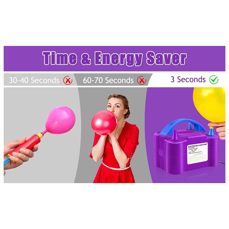 AAAF Balloon Pump Electric 600W Inflator Dual Nozzles For Party Decorations And Gifts Blower